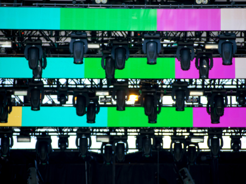 Lighting And Sound Equipment at the Music Festival